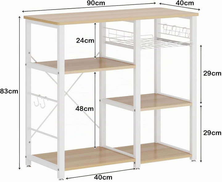 sogesfurniture Küchenregal Standregal Mikrowellenhalter Bäcker Regal, Stabil Metallregal Haushaltsre