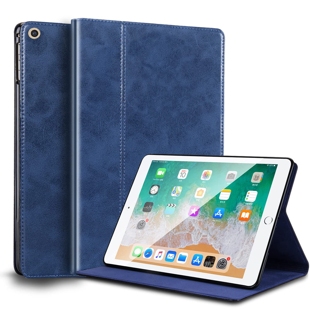 Gexmil Hülle für iPad 9./8./7. Generation 2021/2020/2019 10,2 Zoll Echt Leder Hülle Anti-Fingerabdru