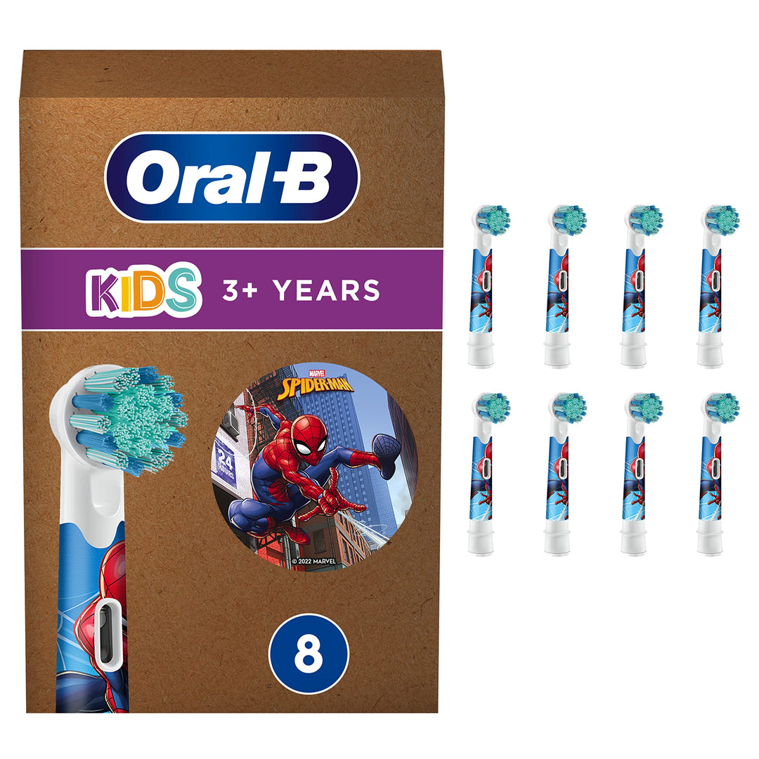 Oral-B Kids Spiderman Aufsteckbürsten für elektrische Zahnbürste, extra weiche Borsten, für Kinder a