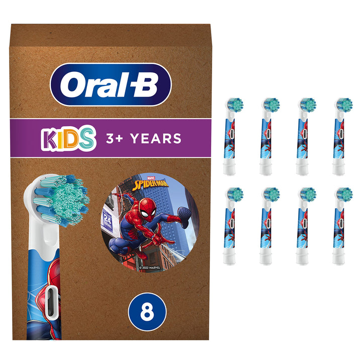 Oral-B Kids Spiderman Aufsteckbürsten für elektrische Zahnbürste, extra weiche Borsten, für Kinder a