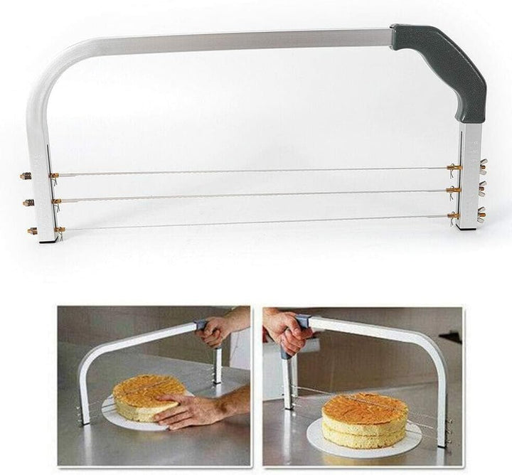 Tortenbodenteiler, Edelstahl 3 Drähte Tortenschneider 53cm Verstellbar Kuchenschneider Tortenteiler