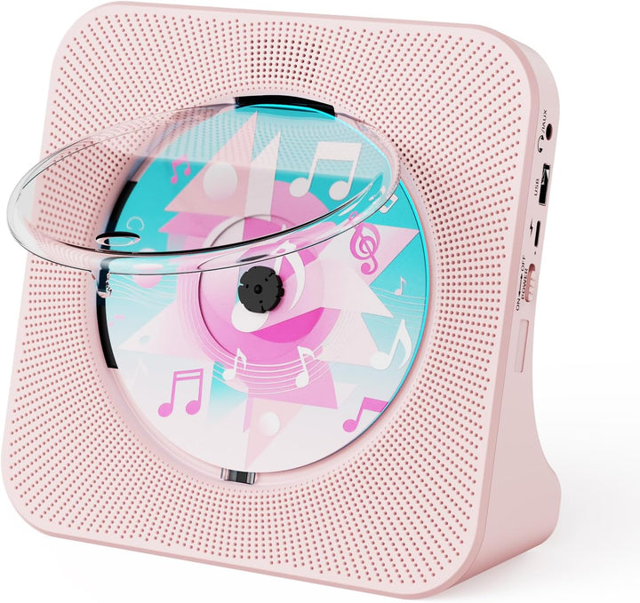 Gueray CD Player Bluetooth CD-Player mit Lautsprecher Unterstützt Fernbedienung Anzeige FM Radio mit
