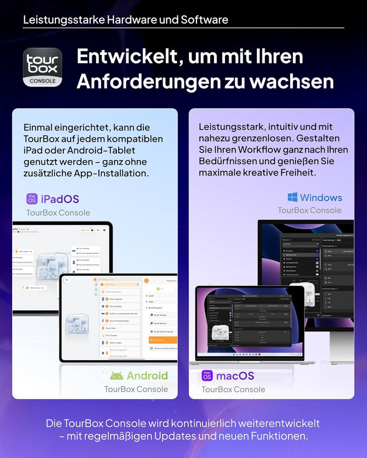 TOUR BOX Elite Plus All-IN-ONE Bluetooth Programmierbare Tastatur für Video- & Foto- Bearbeitung, Fa