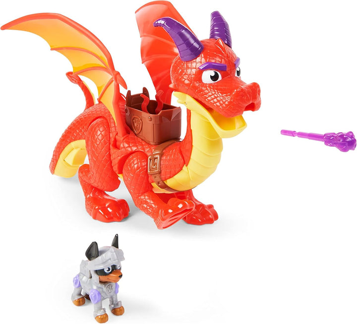 PAW PATROL, Rescue Knights Sparks der Drache Actionfigur mit Spielfigur Claw, Spielzeug geeignet für