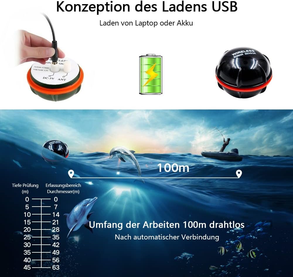 500M 3 Hopper GPS futterboot mit echolot und GPS, LCD Sensor Fischfinder, Mit Handtasche, 12000mAh B