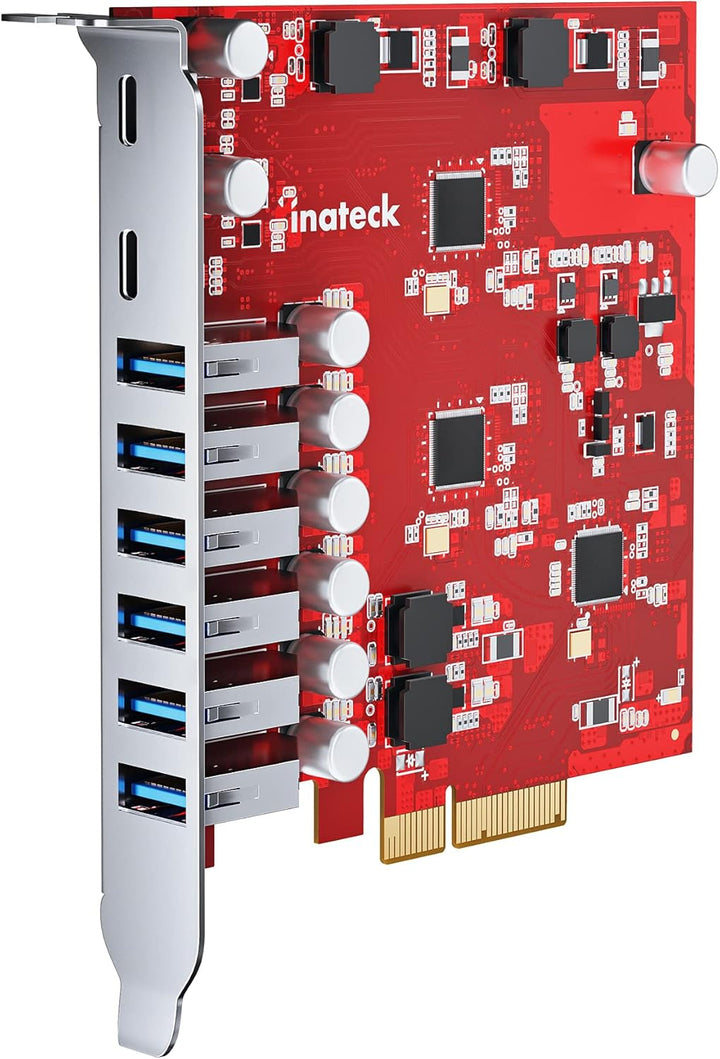 Inateck RedComet U22, PCIe zu USB 3.2 Gen 2 Erweiterungskarte, 6 USB Typ-A und 2 USB Typ-C Anschlüss