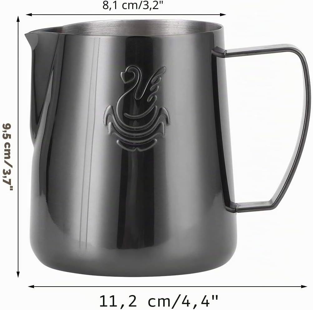 400ml Milchschaumkrug, Edelstahl Barista Milchkännchen Milchbecher Krugbecher Becher für Barista Ste