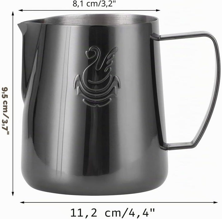 400ml Milchschaumkrug, Edelstahl Barista Milchkännchen Milchbecher Krugbecher Becher für Barista Ste
