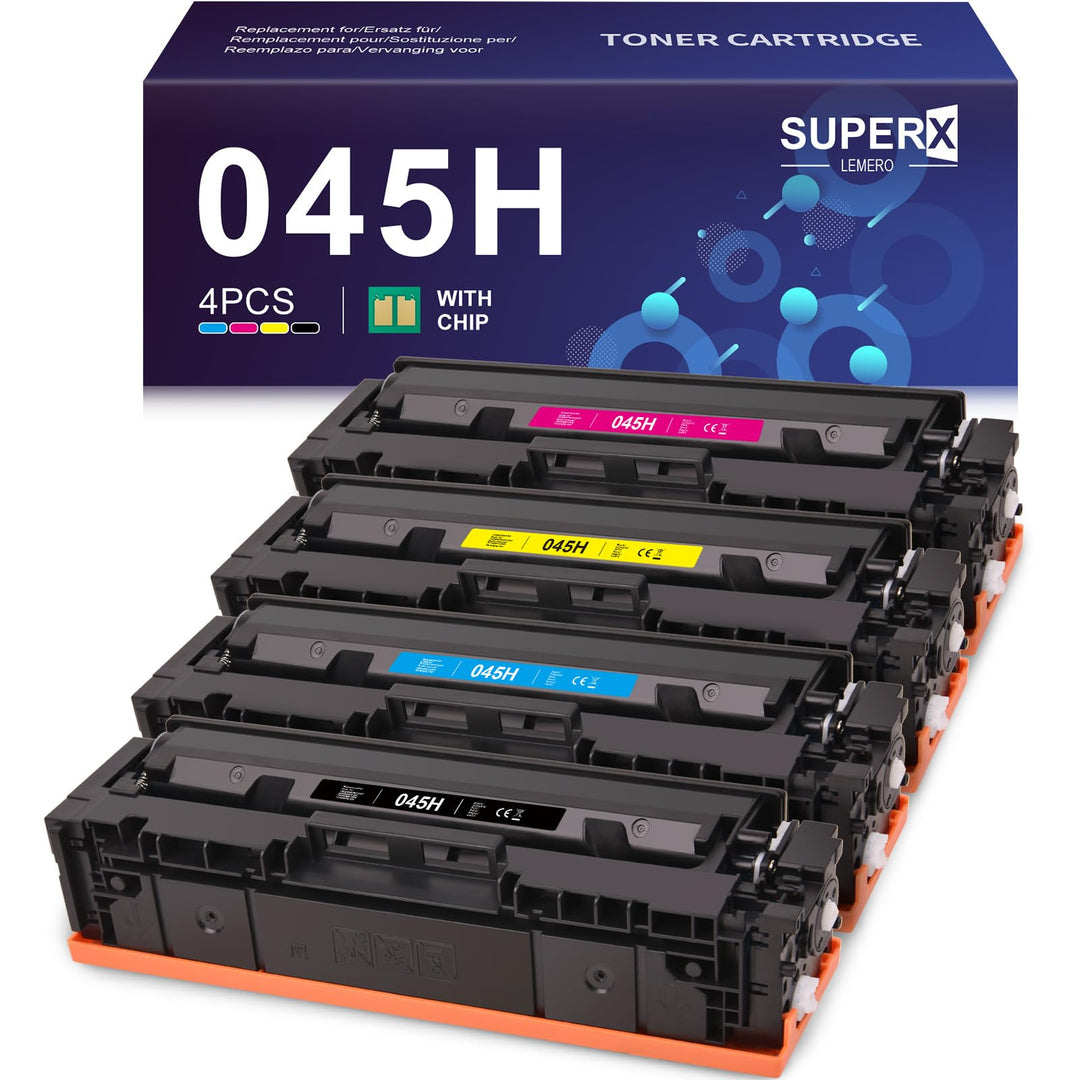 LEMERO SUPERX Toner kompatibel Canon 045 045H Toner Multipack für Canon MF633CDW Canon i-Sensys MF63