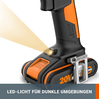 WORX WX100.9 Akku Bohrschrauber 20V – Leistungsstarker Akkuschrauber zum Bohren und Schrauben – 20+1