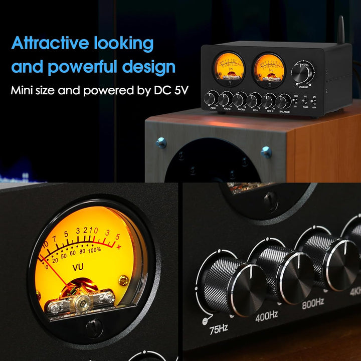 Douk Audio 5-Band-Equalizer Bluetooth EQ Vorverstärker für Heim-Stereo/Computer-Lautsprecher/Verstär