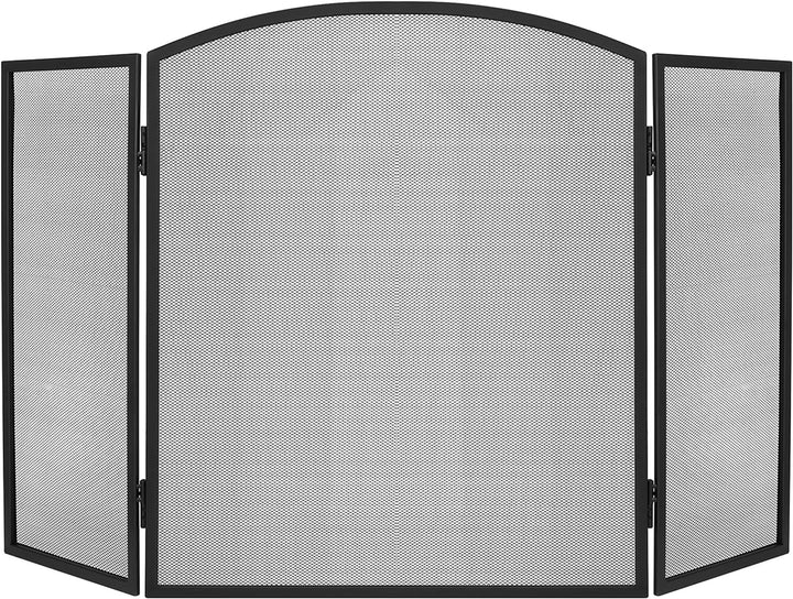 3-seitiger Kaminschirm Kaminfunkenschutz Funkengitter Schwarz