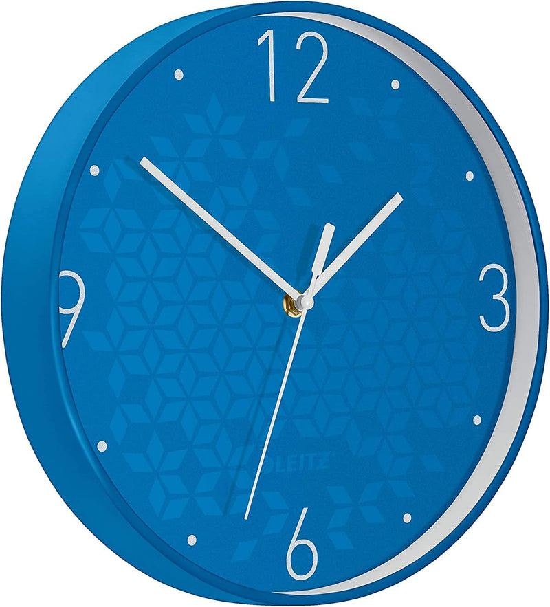 Leitz Wanduhr WOW, Blau, 32.5 x 31.1 cm WOW Blau, WOW Blau