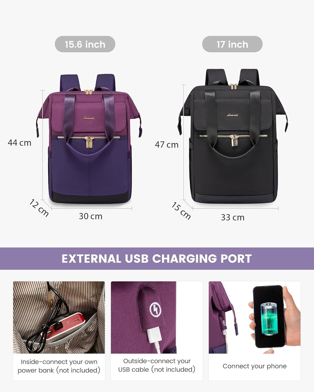 LOVEVOOK Damen Rucksack Modern, Laptop Schulrucksack Wasserdicht, Schultasche Teenager Backpack Wome