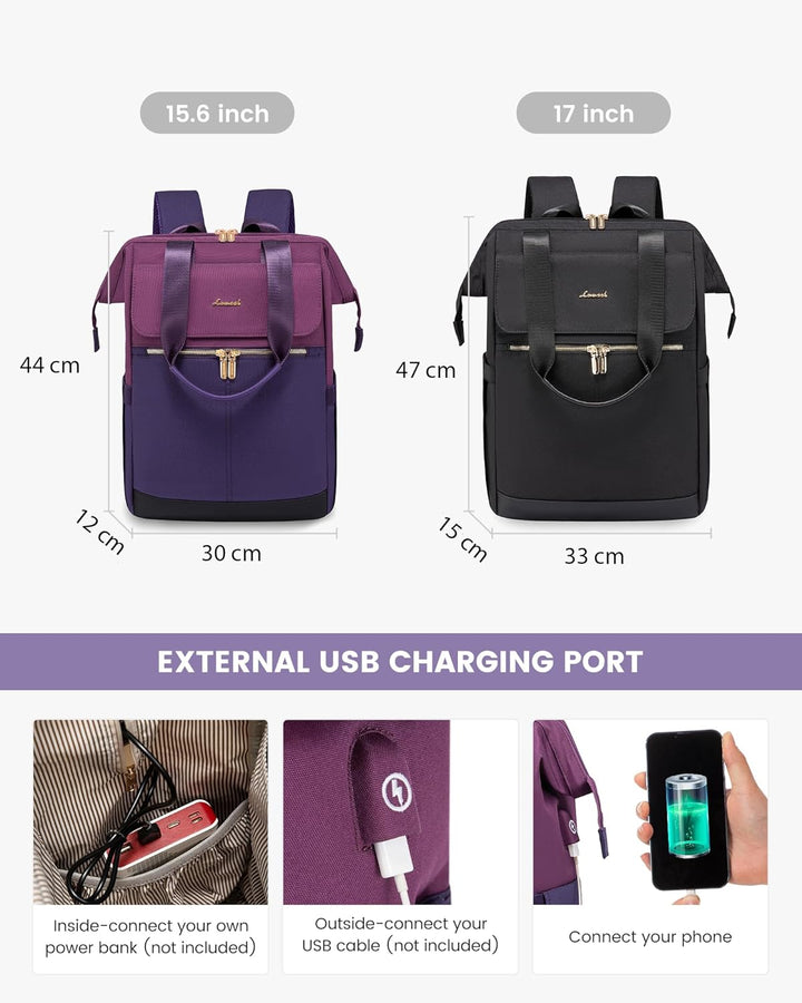 LOVEVOOK Damen Rucksack Modern, Laptop Schulrucksack Wasserdicht, Schultasche Teenager Backpack Wome