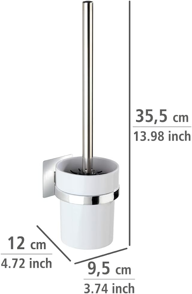 WENKO Turbo-Loc® WC-Garnitur Quadro - WC-Bürstenhalter, Befestigen ohne bohren, Kunststoff (ABS), 9.