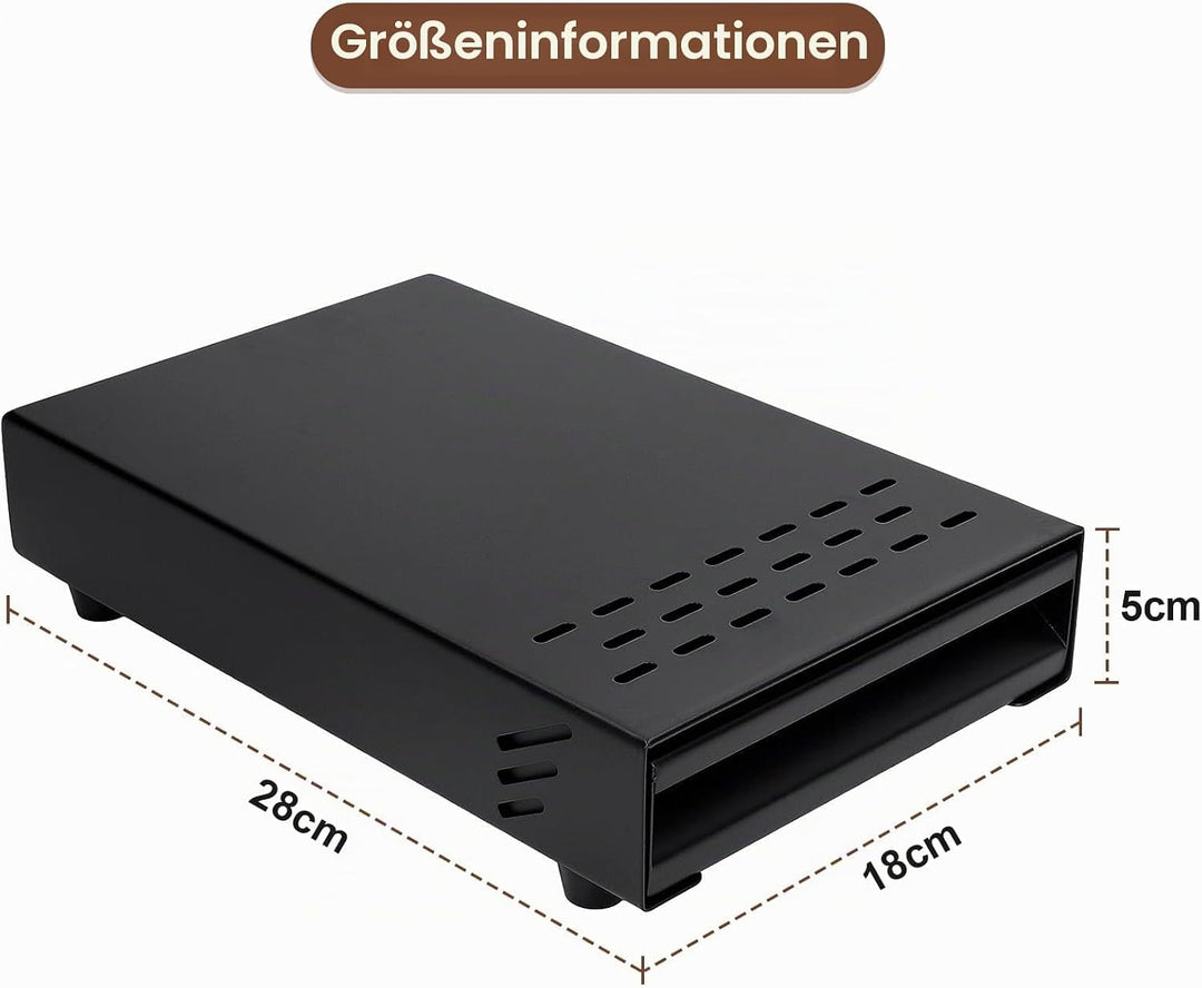Wakects Kaffee-Klopf-Box-Behälter, Edelstahl-Gummi-Kaffeemehl-Klopf-Box-Rest-Pulver-Eimer-Schublade