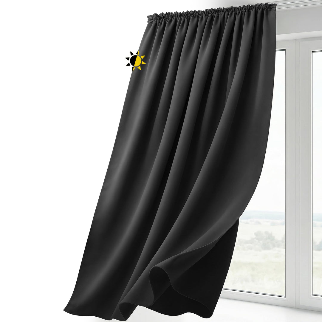 BEAUTEX Verdunkelungsgardine mit Kräuselband U-Band, Blackout Vorhang Blickdicht abdunkelnd, Grösse