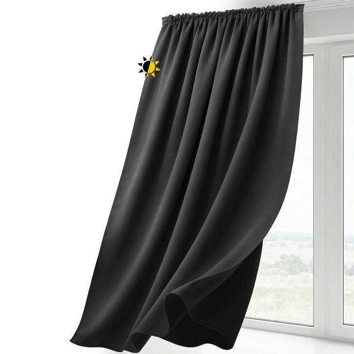 BEAUTEX Verdunkelungsgardine mit Kräuselband U-Band, Blackout Vorhang Blickdicht abdunkelnd, Grösse