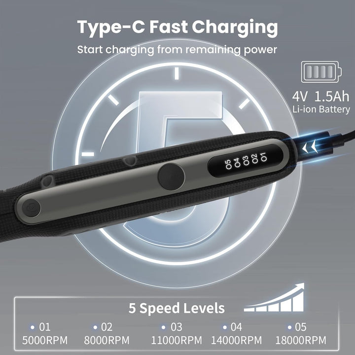 HARDELL Digitalanzeige Multifunktionswerkzeug, 4V Mini Rotationswerkzeug Set mit 37 Zubehör, Ideal f