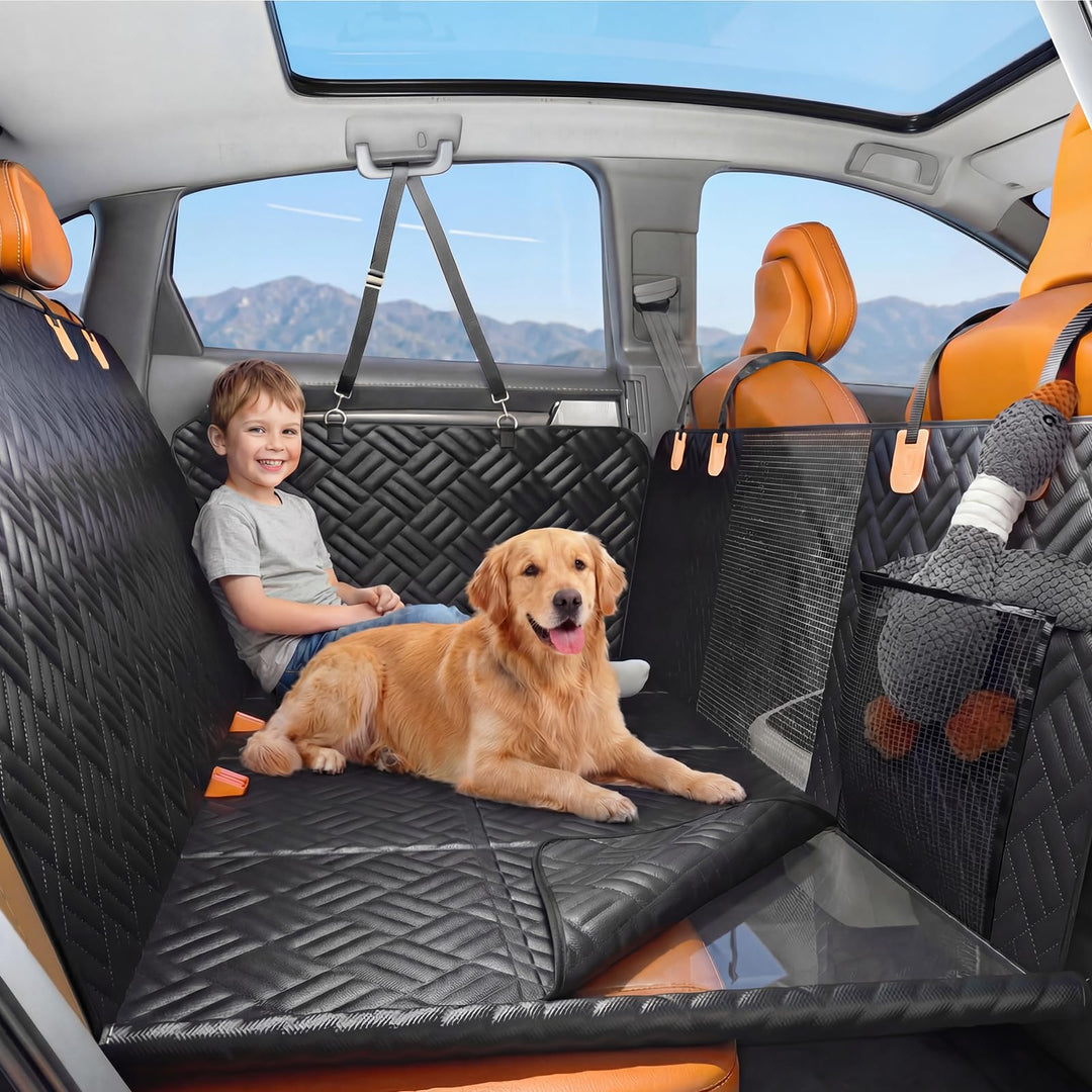 Hundedecke Auto Rückbank (132x61 cm),Hunde Autositz, Wasserdicht, Kratzfest, Stark Belastbar (400 Pf