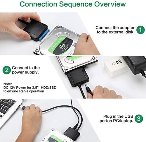 USB 3.0 auf SATA III Festplattenadapter, 5 Gbit/s, Datensynchronisation, SATA auf USB-Konverter für