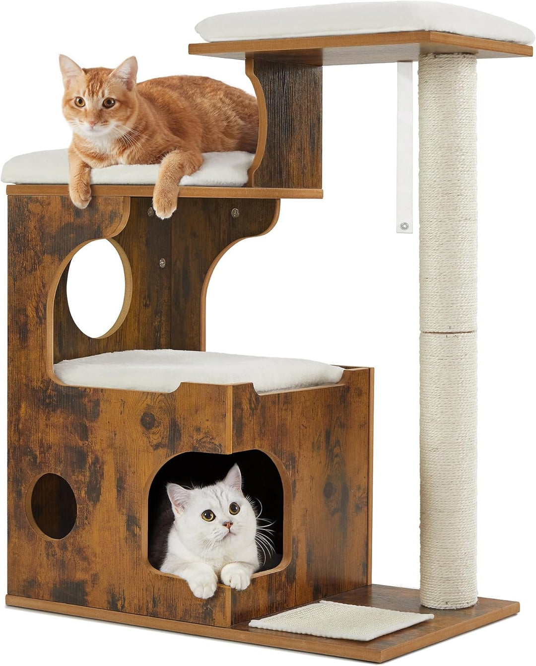 Feandrea Kratzbaum, 86 cm hoher Katzenbaum, Spanplatten-Katzenkratzbaum, mit Höhle, Liegeflächen, Sä