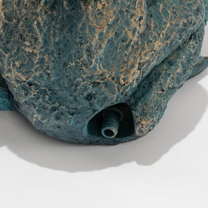 Esotec Wasserspeier-Figur Schnecke auf Frosch Max & Moritz, Einzelfigur mit Schlauch, Altkupfer-Desi