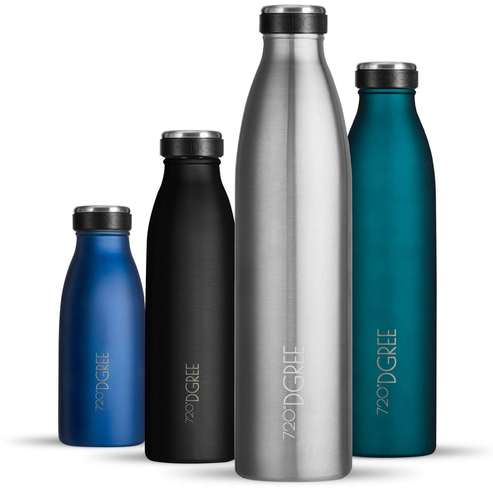 720°DGREE Edelstahl Trinkflasche “milkyBottle” - 750ml - BPA-Frei, Auslaufsicher, Kohlensäure geeign