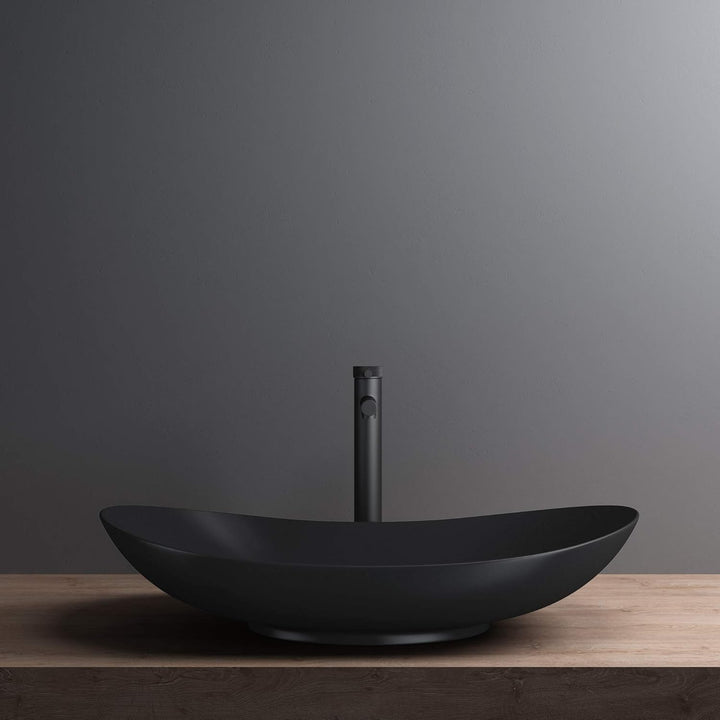 Mai &amp; Mai Armatur Waschtischarmatur WAO-7601-H in Schwarz matt Waschbeckenarmatur 30,5 cm hoch Einhe