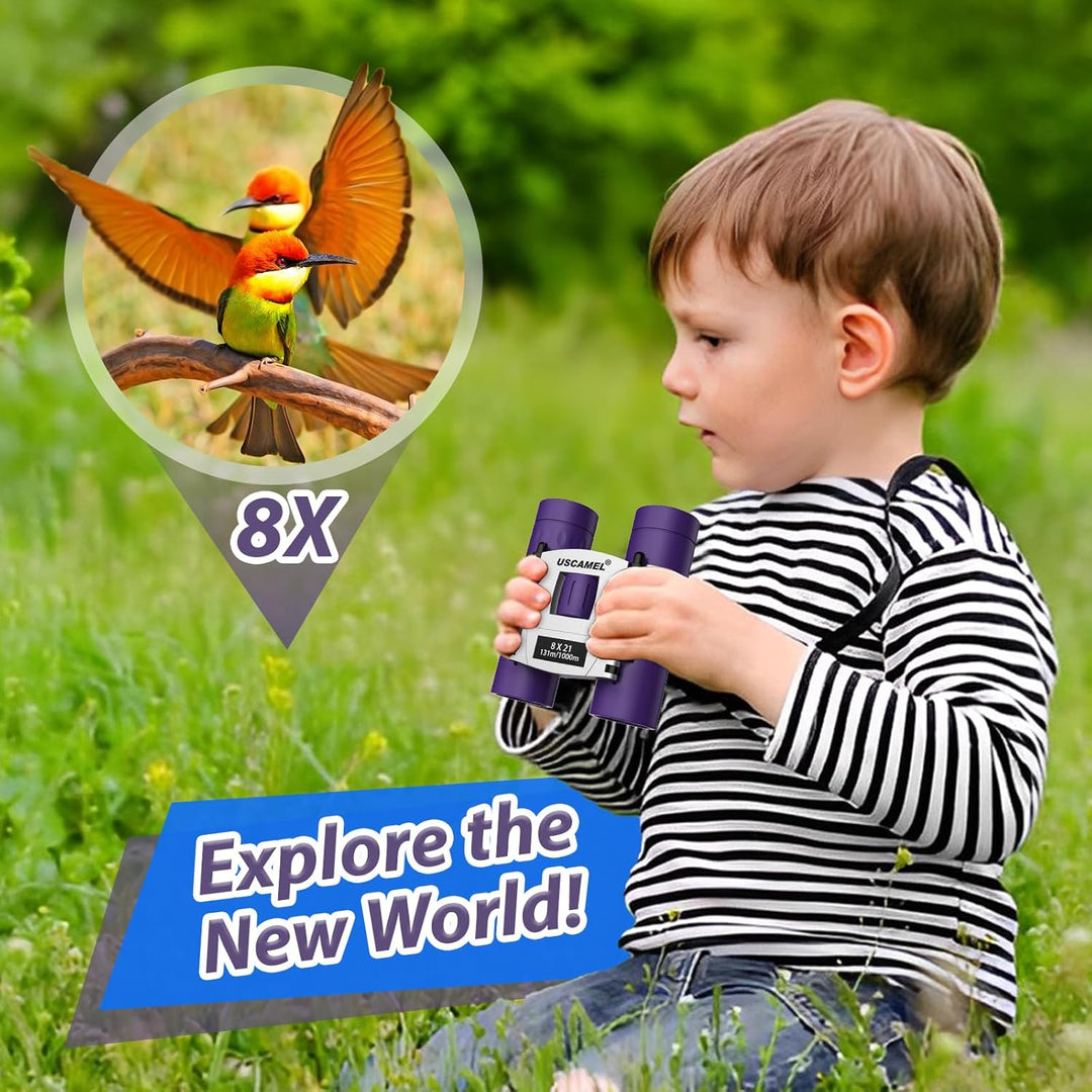 USCAMEL Fernglas Für Kinder und Erwachsene, 8×21 Klein Fernglas, Vogelbeobachtung Kompakt Fernglas f