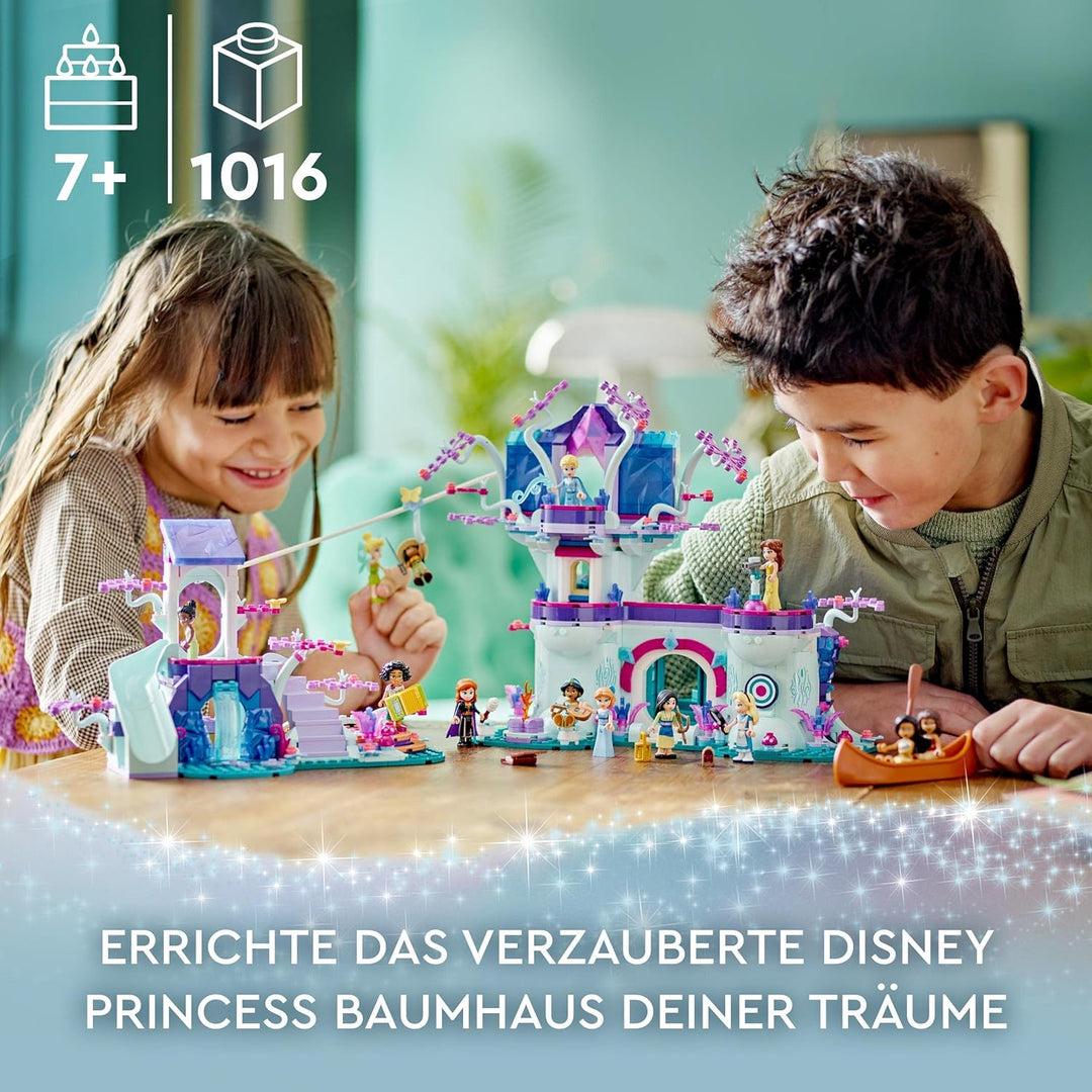 LEGO 43215 Disney Das verzauberte Baumhaus Set mit 13 Mini-Puppen, darunter Prinzessin Jasmine, ELSA