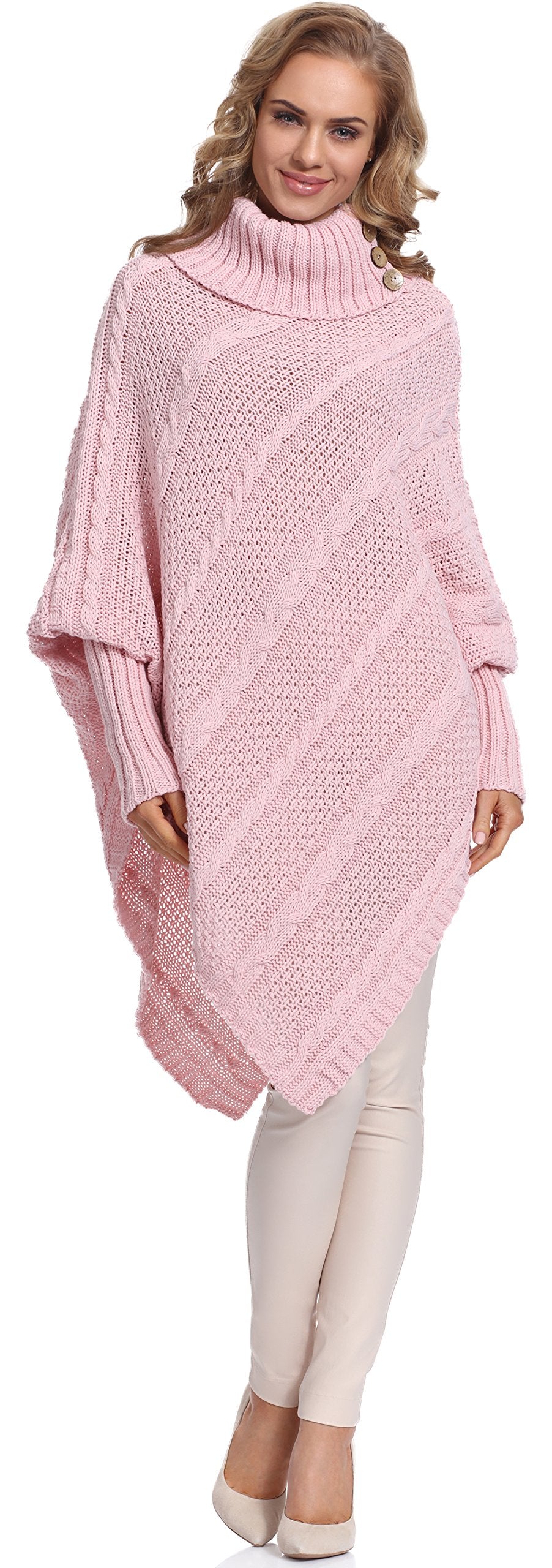 Merry Style Damen Poncho C46l4, Einheitsgrösse Puderrosa