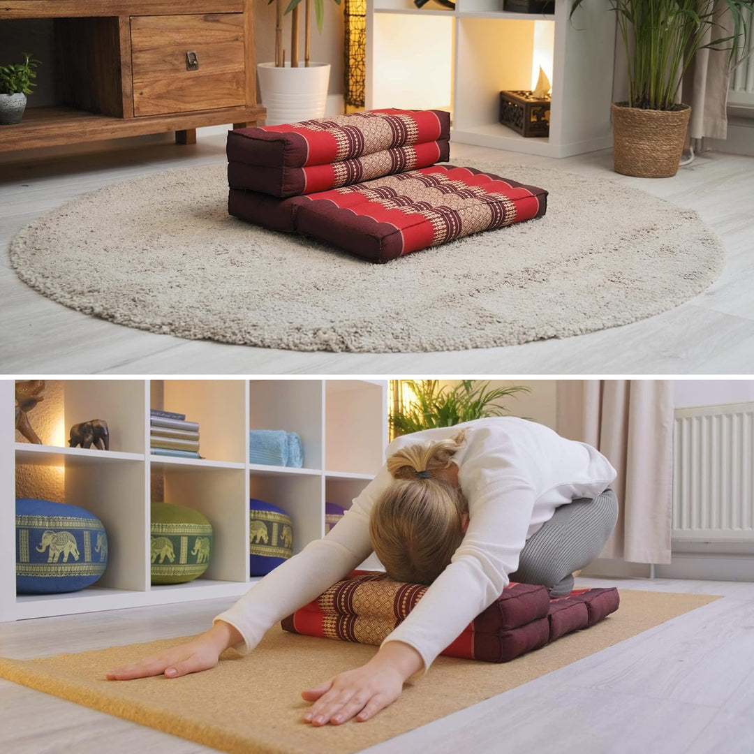 livasia Meditationskissen faltbar klappbar, Zafukissen Zabuton für Yoga und Meditation, Meditationss