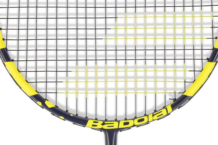 Babolat Power Light Badminton Schläger Allround Racket schwarz/gelb besaitet + inklusive Tragetasche