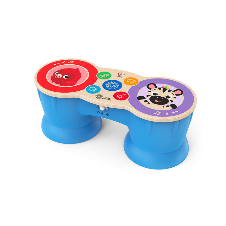 Baby Einstein 12610 Hape Upbeat Tunes Magic Touch Holztrommel, Musikspielzeug aus Holz, mit 6 Melodi