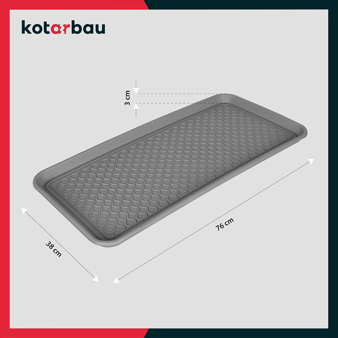 KOTARBAU® 2er Set Schuhabtropfschale 38x76cm Abtropfmatte Schuhe Grau Schuhmatte Abtropfmatte Kunsts