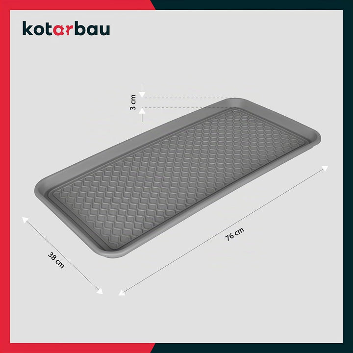 KOTARBAU® 2er Set Schuhabtropfschale 38x76cm Abtropfmatte Schuhe Grau Schuhmatte Abtropfmatte Kunsts
