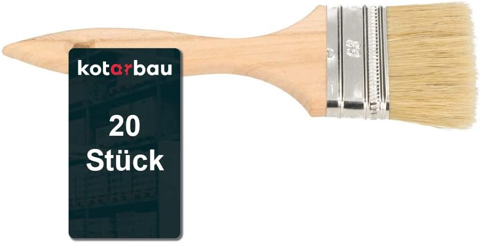KOTARBAU® Farbpinsel Mit Holzgriff 63 mm 20 St. Alle Grössen Flachpinsel Beizen Lasur Farben Malerpi