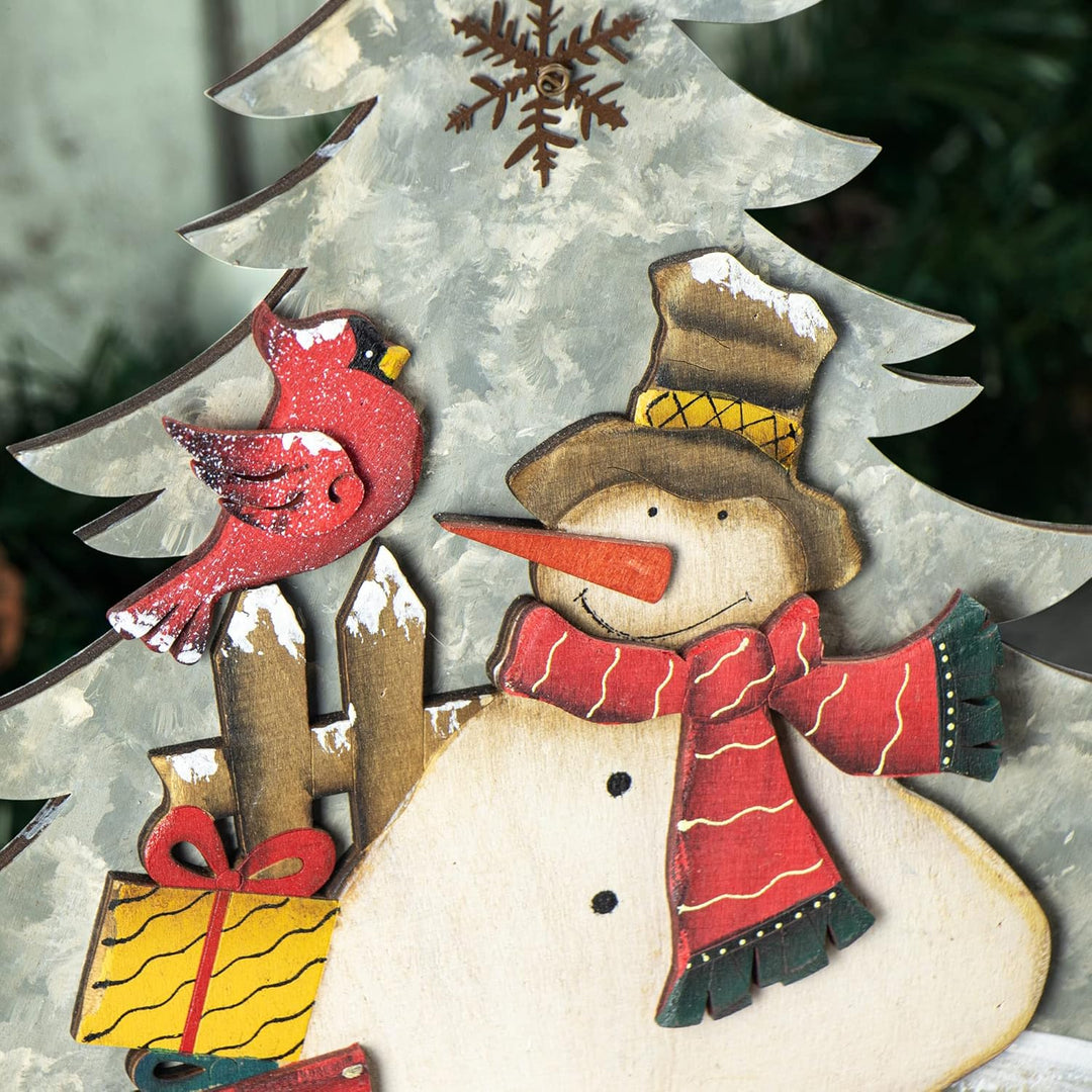 com-four® Dekorativer Aufsteller für Weihnachten - Weihnachtlicher Tannenbaum aus Holz - Weihnachtsb