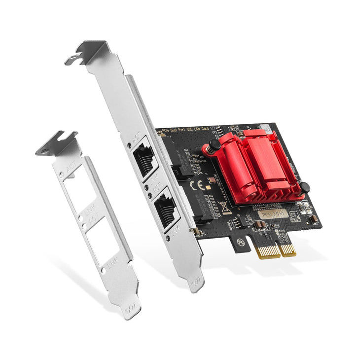 Binardat 2 Port Gigabit PCIe Netzwerk Adapter, Intel 82575/82576 Controller 1000/100Mbps Ethernet LA
