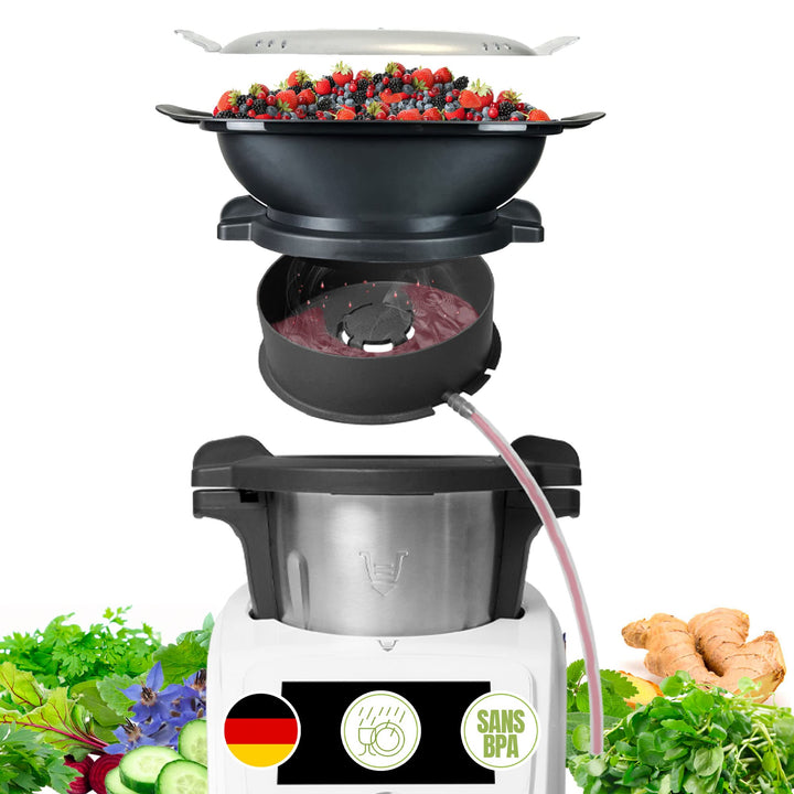 Dampfentsafter für Monsieur Cuisine Connect, Smart & Trend – Zubehör zum Entsaften grosser Mengen Ob