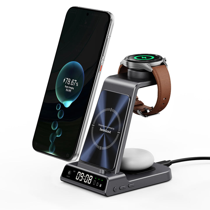 3 in 1 Induktive Ladestation für Huawei Watch, für Pura 80, für Ohrhörer