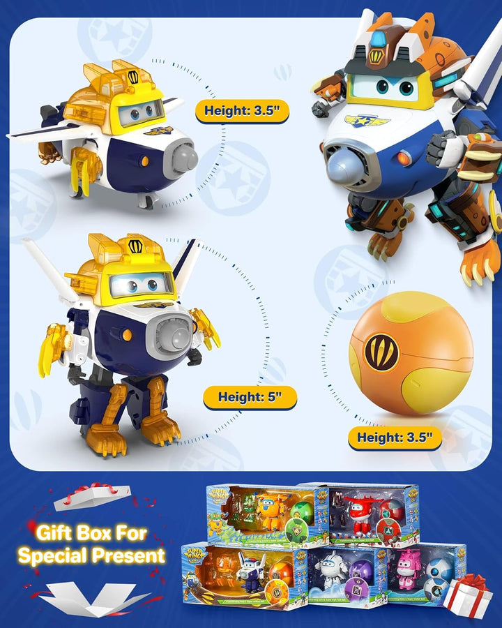 Super Wings EU760965 - Transforming Paul & Animal Power Ball, ca. 12,7 cm grosse verwandelbare Spiel