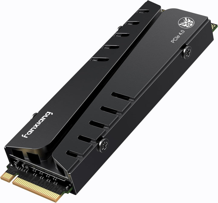 fanxiang M2 SSD 500GB Nvme M.2 2280 Interne SSD Festplatte PCIe 4.0 DRAM mit Kühlkörper, 7400MB/s Le