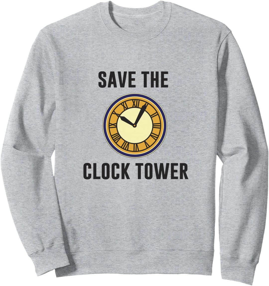 Back To The Future Save The Clock Tower Text Sweatshirt