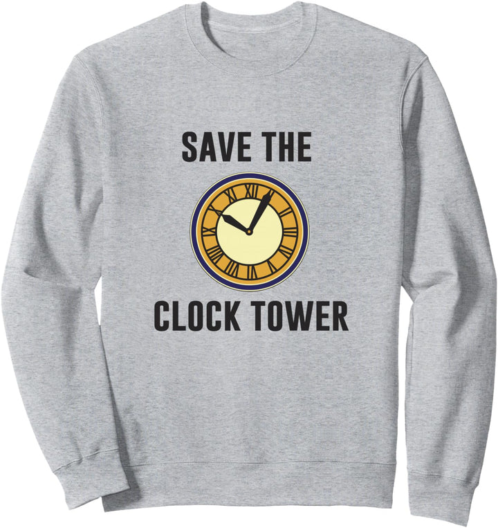 Back To The Future Save The Clock Tower Text Sweatshirt