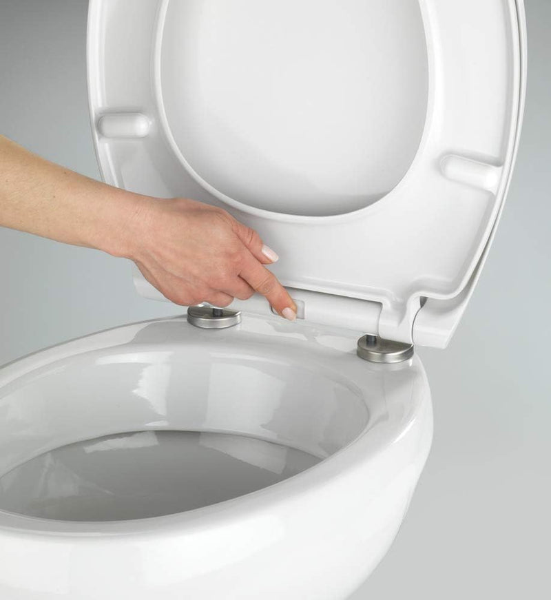 WENKO WC-Sitz Samos Weiss, hygienischer Toilettensitz mit Absenkautomatik, mit Fix-Clip Hygiene-Befe