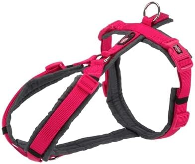 TRIXIE New Premium Trekking Geschirr, S-M: 44-53cm/20mm, Fuchsia/Graphit, Hund Fuchsia/Graphit S-M,