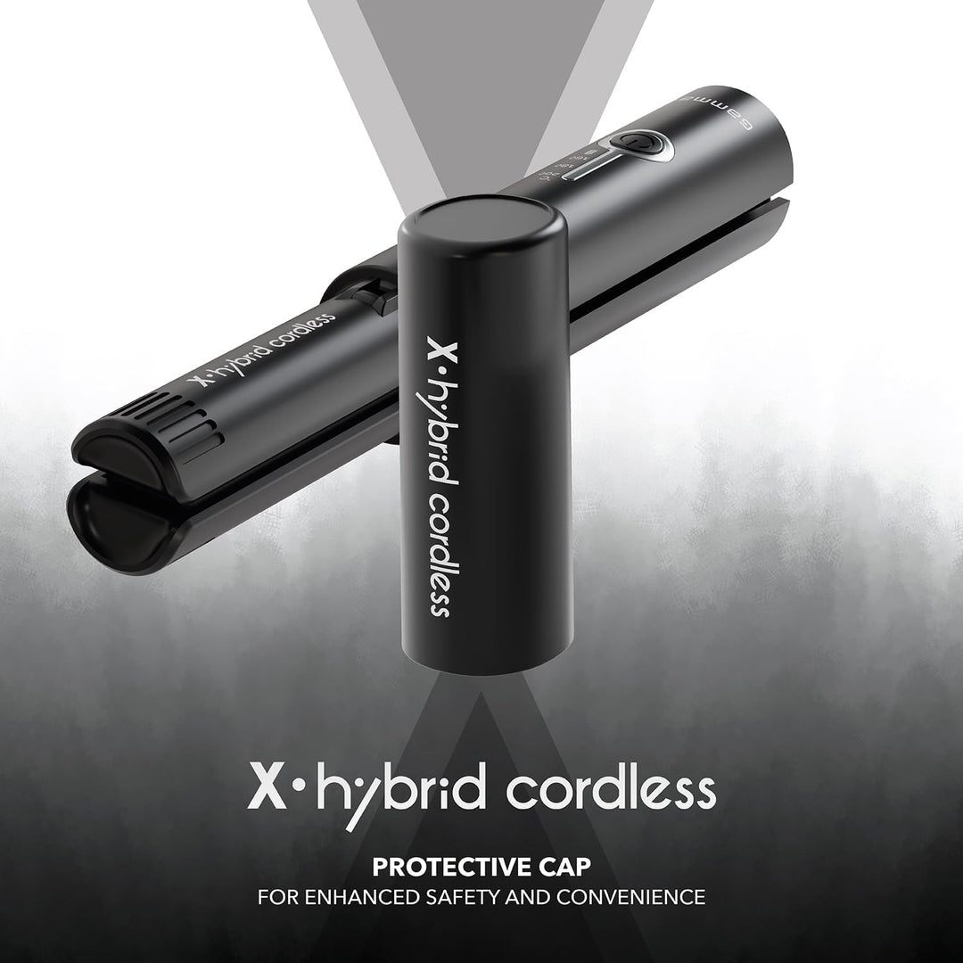 Gamma+ X-Hybrid Kabelloses Glätteisen für Reisen | Mini Haarglätter 2-in-1 für Glattes und Lockiges